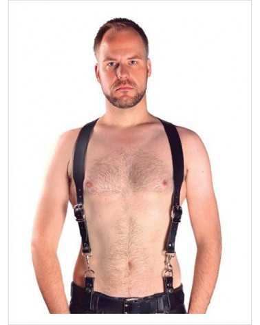 MISTER B LEATHER COMBI HARNESS BRACES BASIC BLACK