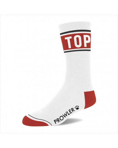 TOP SOCKS - WHITE/RED