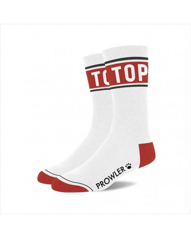 TOP SOCKS - WHITE/RED