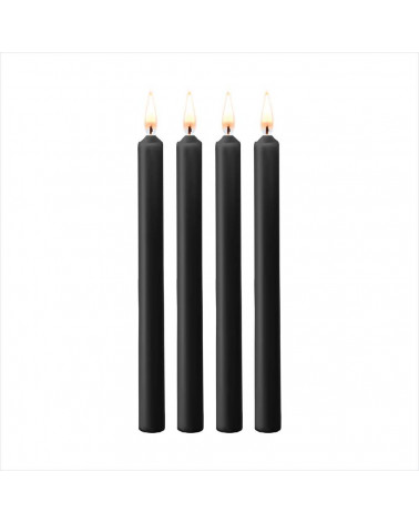 TEASING WAX CANDLES - 4 PIECES - LARGE - BLACK