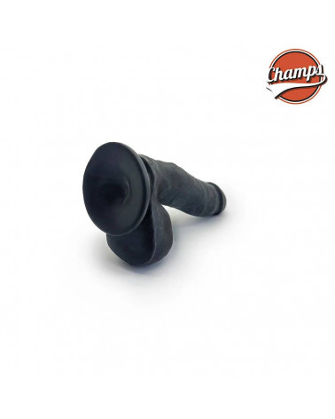 CHAMPS BLACK - TEDDY DUAL DENSITY DILDO 6.25 INCH / 16 CM