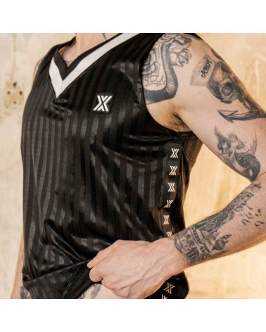 ASSBALL VEST - SILKY - BLACK/WHITE