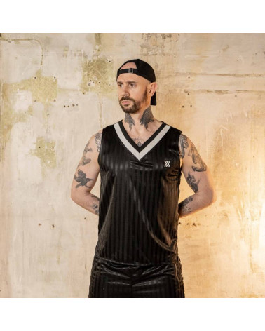 ASSBALL VEST - SILKY - BLACK/WHITE