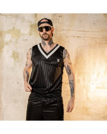 ASSBALL VEST - SILKY - BLACK/WHITE